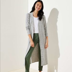 LOFT STRIPED OPEN CARDIGAN